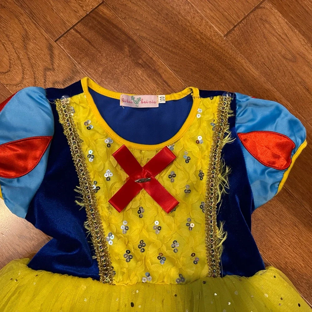 Vibrant Fairy Tale Dress - Blue, Yellow, and Red